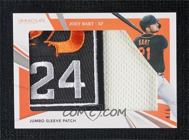 2021 Panini Immaculate Collection - Jumbo Jerseys - Sleeve Patch #JJ-JBA - Joey Bart /6