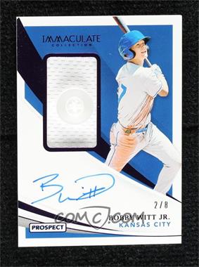 2021 Panini Immaculate Collection - Prospect Patch Autographs - Button #PPA-BWJ - Bobby Witt Jr. /8