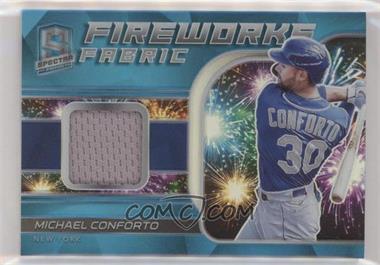 2021 Panini Spectra - Fireworks Fabric - Neon Blue Prizm #FF-MC.2 - Michael Conforto /50