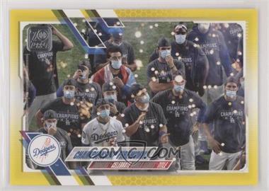 2021 Topps - [Base] - Walgreens Exclusive Yellow #490 - Checklist - Championship Fireworks (Dodgers Celebrate World Series Title)