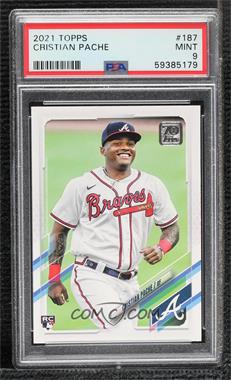 2021 Topps - [Base] #187.1 - Cristian Pache (Vertical, White Jersey) [PSA 9 MINT]