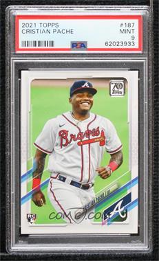 2021 Topps - [Base] #187.1 - Cristian Pache (Vertical, White Jersey) [PSA 9 MINT]