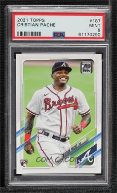 2021 Topps - [Base] #187.1 - Cristian Pache (Vertical, White Jersey) [PSA 9 MINT]