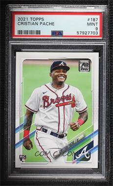 2021 Topps - [Base] #187.1 - Cristian Pache (Vertical, White Jersey) [PSA 9 MINT]