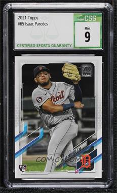 2021 Topps - [Base] #65.1 - Isaac Paredes (Fielding, Grey Jersey) [CSG 9 Mint]