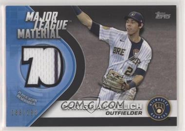 2021 Topps - Major League Materials Series 2 - Black #MLM-CY - Christian Yelich /199