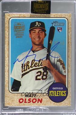 2021 Topps Archives Signature Series - Active Player Edition Buybacks #17THHN-681 - Matt Olson (2017 Topps Heritage High Number) /13 [Buyback]