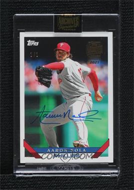 2021 Topps Archives Signature Series - Active Player Edition Buybacks #19TA-253 - Aaron Nola (2019 Topps Archives 1993 Design) /1 [Buyback]