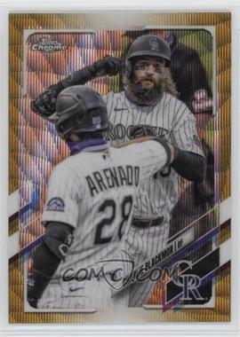 2021 Topps Chrome - [Base] - Gold Wave Refractor #67 - Charlie Blackmon /50