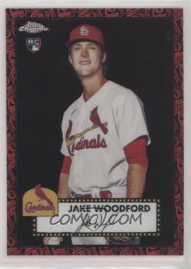 2021 Topps Chrome Platinum Anniversary - [Base] - Black & Red 70th Mini-Diamond Refractor #91 - Jake Woodford /5