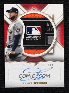 2021 Topps Definitive Collection - Autographed Relic Collection - MLB Logo Red #ARC-GS - George Springer /1