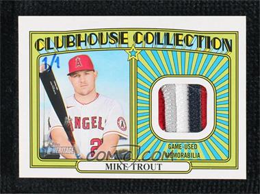 2021 Topps Heritage - Clubhouse Collection Relics - Patch #CCR-MT - Mike Trout /1