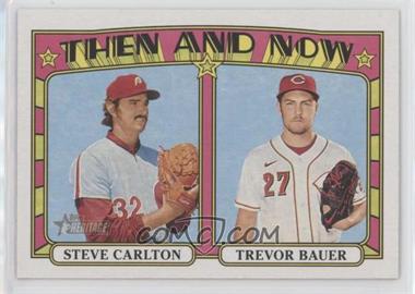 2021 Topps Heritage - Then & Now #TN-10 - Steve Carlton, Trevor Bauer
