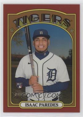 2021 Topps Heritage High Number - [Base] - Chrome Red Border Refractor #601.2 - Isaac Paredes /372