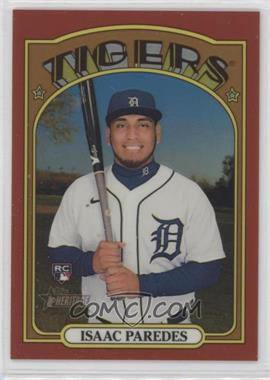 2021 Topps Heritage High Number - [Base] - Chrome Red Border Refractor #601.2 - Isaac Paredes /372