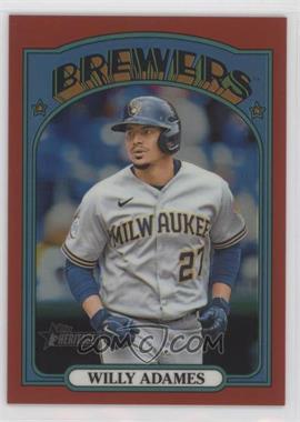 2021 Topps Heritage High Number - [Base] - Chrome Red Border Refractor #662 - Willy Adames /372