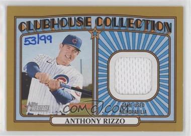 2021 Topps Heritage High Number - Clubhouse Collection Relics - Gold #CC-AR - Anthony Rizzo /99