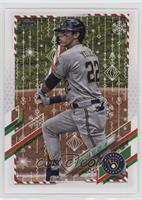 SP Rare Variation - Christian Yelich (Candy Cane Bat)