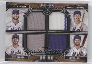 2021 Topps Museum Collection - Four-Player Primary Pieces Quad Relics #FPR-DCAM - Michael Conforto, Jacob deGrom, Pete Alonso, Jeff McNeil /99