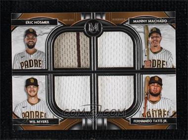 2021 Topps Museum Collection - Four-Player Primary Pieces Quad Relics #FPR-HMMT - Wil Myers, Fernando Tatis Jr., Manny Machado, Eric Hosmer /99