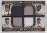 Christian Yelich, Lorenzo Cain, Devin Williams, Keston Hiura #/99