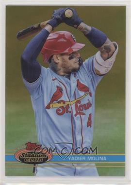 2021 Topps Stadium Club Chrome - [Base] - Gold Refractor #86.2 - 1991 Stadium Club Design Variation - Yadier Molina /50