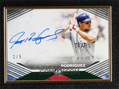 2021 Topps Transcendent Hall Of Fame Edition - Transcendent Collection Image Variation Autographs - Emerald #THOFV-IR - Ivan Rodriguez /5