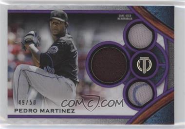 2021 Topps Tribute - Tribute Triple Relics - Purple #TTR-PM - Pedro Martinez /50