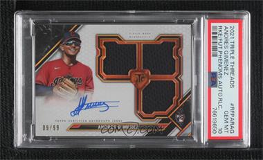 2021 Topps Triple Threads - Rookie and Future Phenom Autographed Relics #RFPAR-AG - Andres Gimenez /99 [PSA 10 GEM MT]