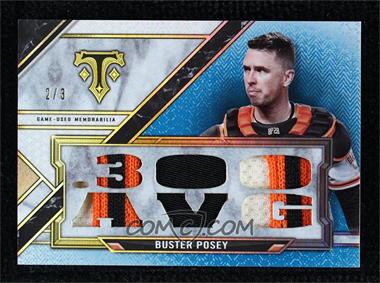 2021 Topps Triple Threads - Triple Threads Relics - Sapphire #TTR-BP2 - Buster Posey /3