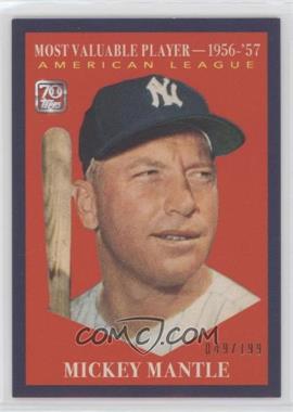 2021 Topps X Mickey Mantle Collection - [Base] - Navy Blue #24 - 1961 Topps Most Valuable Player /199