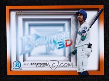 2022 Bowman - Bowman in 3-D! - Orange Refractor #B3D-16 - Julio Rodriguez /25