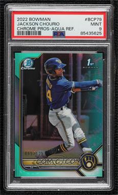 2022 Bowman - Chrome Prospects - Aqua Refractor #BCP-79 - Jackson Chourio /125 [PSA 9 MINT]