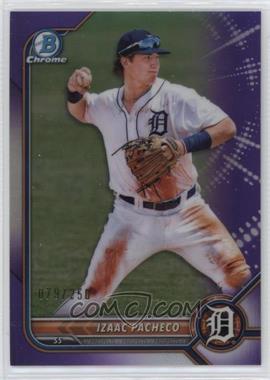 2022 Bowman - Chrome Prospects - Purple Refractor #BCP-106 - Izaac Pacheco /250 [EX to NM]