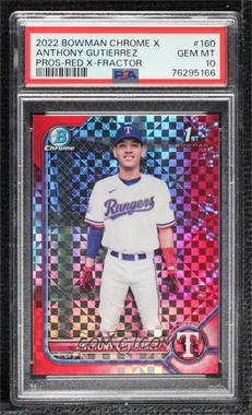 2022 Bowman Chrome X - Prospects - Red #BCP-160 - Anthony Gutierrez /3 [PSA 10 GEM MT]