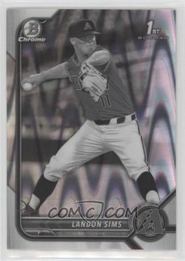 2022 Bowman Draft - Chrome - Black & White RayWave Refractor #BDC-72 - Landon Sims