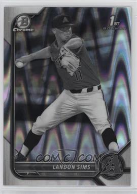 2022 Bowman Draft - Chrome - Black & White RayWave Refractor #BDC-72 - Landon Sims