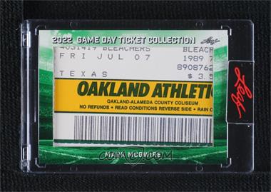 2022 Leaf Game Day Ticket Collection - [Base] #TC-63 - Mark McGwire [Uncirculated]