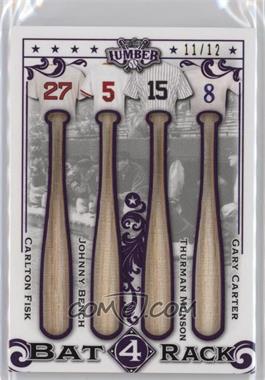 2022 Leaf Lumber - Bat Rack 4 Relics - Purple #BR4-07 - Carlton Fisk, Johnny Bench, Thurman Munson, Gary Carter /12