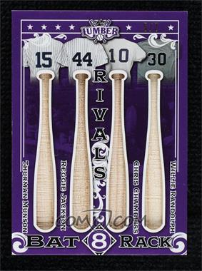 2022 Leaf Lumber - Bat Rack Rivals Relics - Purple #BRR-01 - Thurman Munson, Reggie Jackson, Chris Chambliss, Willie Randolph, Carlton Fisk, Carl Yastrzemski, Fred Lynn, Dwight Evans /7