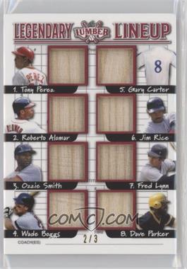 2022 Leaf Lumber - Legendary Lumber Lineup Relics - Red #LLL-04 - Tony Perez, Roberto Alomar, Ozzie Smith, Wade Boggs, Gary Carter, Jim Rice, Fred Lynn, Dave Parker /3