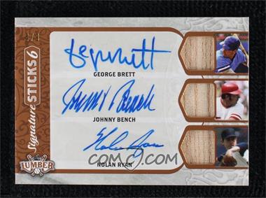 2022 Leaf Lumber - Signature Sticks 6 #SS6-03 - George Brett, Johnny Bench, Nolan Ryan, Carlton Fisk, Tony Perez, Brooks Robinson /9