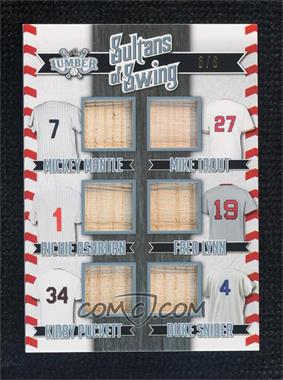 2022 Leaf Lumber - Sultans Of Swing Relics - Platinum #SOS-08 - Mickey Mantle, Mike Trout, Richie Ashburn, Fred Lynn, Kirby Puckett, Duke Snider /6