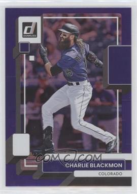 2022 Panini Donruss - [Base] - Holo Purple #98 - Charlie Blackmon