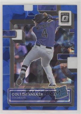 2022 Panini Donruss Optic - [Base] - Cracked Ice Blue Prizm #56 - Rated Rookie - Colton Welker /7