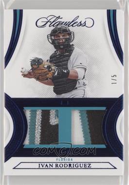 2022 Panini Flawless - Dual Patches - Sapphire #DP-IR - Ivan Rodriguez /5