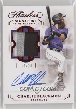 2022 Panini Flawless - Signature Prime Materials - Ruby #SPM-CB - Charlie Blackmon /20