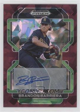 2022 Panini Prizm Draft Picks - [Base] - Burgundy Cracked Ice Prizm Autographs #PDP23 - Brandon Barriera /12