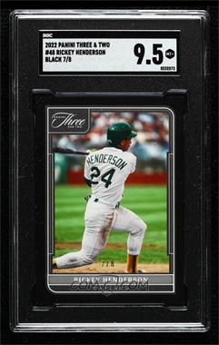 2022 Panini Three and Two - [Base] - Black #48 - Rickey Henderson /8 [SGC 9.5 Mint+]