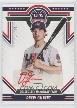 2022 Panini USA Baseball Stars & Stripes - Collegiate National Team Signatures - Red Ink #CNTS-DG - Drew Gilbert /10